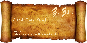 Zakócs Zsolt névjegykártya