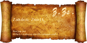Zakócs Zsolt névjegykártya